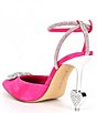 Color:Pink - Image 3 - Annika Suede Rhinestone Heart Pointed Toe Pumps