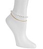 Gianni Bini Aphrodite Double Chain Pearl Anklet - Image 1