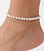 Gianni Bini Aphrodite Double Chain Pearl Anklet - Image 1