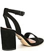 Color:Black - Image 2 - Arleena Suede Ankle Strap Block Heel Sandals