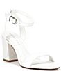 Color:White - Image 1 - Arleena Leather Block Heel Sandals