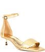 Color:Disco Gold - Image 1 - Asher Metallic Leather Metal Kitten Heel Sandals