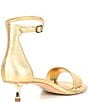 Color:Disco Gold - Image 2 - Asher Metallic Leather Metal Kitten Heel Sandals
