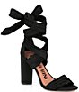 Color:Black - Image 1 - Astraahh Ankle Wrap Block Heel Sandals