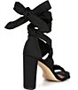 Color:Black - Image 2 - Astraahh Ankle Wrap Block Heel Sandals