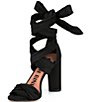 Color:Black - Image 4 - Astraahh Ankle Wrap Block Heel Sandals