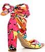 Color:Floral/Multi - Image 2 - Astraahh Floral Abstract Print Ankle Wrap Sandals