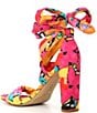 Color:Floral/Multi - Image 3 - Astraahh Floral Abstract Print Ankle Wrap Sandals