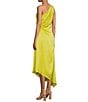 Color:Chanteuse - Image 3 - Astrid Hammered Satin One Shoulder Asymmetrical Hem A-Line Dress