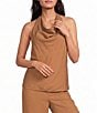 Gianni Bini Aurelia Cowl Neck Sleeveless Coordinating Linen Top - Image 1