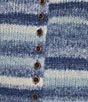 Gianni Bini Aurora Striped Round Neck Long Sleeve Scarf Button Front Cardigan - Image 4