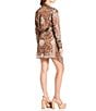 Gianni Bini Avery Bandana Print Satin Collared Long Sleeve Mini Wrap Dress, Color:Bandana - Image 2