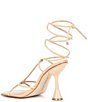 Color:Dark Sierra Tan - Image 3 - Bardi Leather Strappy Ankle Wrap Sandals
