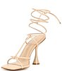Color:Dark Sierra Tan - Image 4 - Bardi Leather Strappy Ankle Wrap Sandals