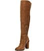 Color:Graham Cracker - Image 4 - Barrine Suede Over-the-Knee Block Heel Boots
