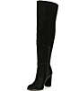 Color:Black - Image 4 - Barrine Suede Wide Calf Over-the-Knee Block Heel Boots