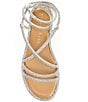 Color:Silver - Image 5 - Beatrix Rhinestone Embellished Ankle Wrap Flat Sandals