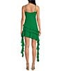 Gianni Bini Belle Rosette Sweetheart Neck Sleeveless Ruffle Chiffon Mini Dress, Color:Kelly Green - Image 2
