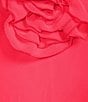 Color:Watermelon - Image 3 - Belle Rosette Sweetheart Neck Sleeveless Ruffle Chiffon Mini Dress
