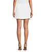 Color:White - Image 2 - Belle Stretch Suiting Coordinating Mini Faux Wrap Skirt