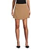 Gianni Bini Belle Stretch Suiting Coordinating Mini Faux Wrap Skirt, Color:Dark Tan - Image 1