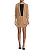 Gianni Bini Belle Stretch Suiting Coordinating Mini Faux Wrap Skirt, Color:Dark Tan - Image 3