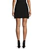 Color:Black - Image 2 - Belle Stretch Suiting Coordinating Mini Faux Wrap Skirt