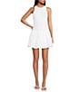 Gianni Bini Beth Crew Neck Sleeveless Bubble Hem Mini Dress, Color:White - Image 1