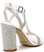 Color:White - Image 2 - Bridal Collection Brinslie Rhinestone Embellished T-Strap Dress Sandals