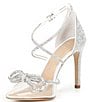 Color:White - Image 4 - Bridal Collection Ezlynn Rhinestone Embellished Bow Pointed Clear Toe Pumps