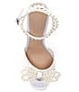 Color:White - Image 5 - Bridal Collection HaydnTwo Satin Pearl Bow Ankle Strap Dress Sandals