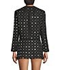 Gianni Bini Brielle Rhinestone Embellished Coordinating Tweed Jacket, Color:Black - Image 3