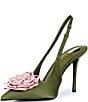 Gianni Bini Carmona Satin Colorblock Rosette Pointed Toe Slingback Pumps - Image 4