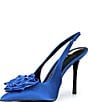 Gianni Bini Carmona Satin Rosette Pointed Toe Slingback Pumps - Image 4