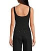 Gianni Bini Carrie Square Neck Buckle Strap Sleeveless Top, Color:Black - Image 2