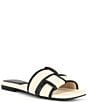 Color:Oat - Image 1 - Caruso Linen Woven Flat Sandals