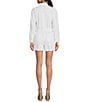 Color:White - Image 2 - Charlie Denim Button Down Long Sleeve Romper
