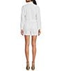 Gianni Bini Charlie Denim Button Down Long Sleeve Romper, Color:White - Image 2