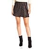 Gianni Bini Charlie Leopard Satin High Rise A-Line Slip Mini Skirt, Color:Dark Leopard - Image 1