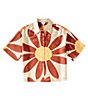 Gianni Bini Charlie Point Collar Short Sleeve Button Front Printed Satin Coordinating Blouse, Color:Sunburst - Image 17