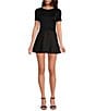Gianni Bini Charlie Satin High Rise A-Line Slip Mini Skirt, Color:Black - Image 3