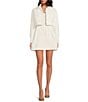 Gianni Bini Charlie Tweed Button Front Pocket Jacket, Color:White - Image 3