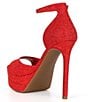 Color:Siren Red - Image 3 - Chellsie Glitter Ankle Strap Platform Dress Sandals
