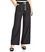 Gianni Bini Clara Boxer Drawstring Wide Leg Coordinating Pants, Color:Grey - Image 1