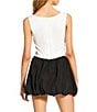 Gianni Bini Coco Coordinating Square Neck Crepe Blouse, Color:White - Image 2