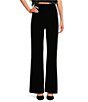 Color:Black - Image 1 - Colette High Waisted Stretch Velvet Pants