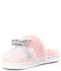 Color:Carnation Pink - Image 4 - ComfieeTwo Embellished Rhinestone Bow Faux Fur Slippers