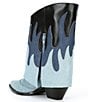 Color:Dungaree Blue - Image 3 - Conley Flame Demin Western Foldover Boots