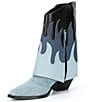 Color:Dungaree Blue - Image 4 - Conley Flame Demin Western Foldover Boots