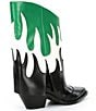 Color:Black/Spring Green - Image 2 - Conley Flame Leather Western Foldover Boots